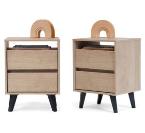 Pack 2 veladores 2 cajones Atacama café claro