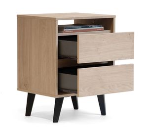 Pack 2 veladores 2 cajones Atacama café claro