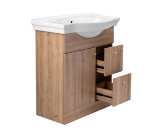 Kit mueble vanitorio Adele rústico 81.5x71 cm + cubierta