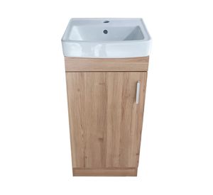 Mueble vanitorio Claire rústico + cubierta 40.5x82 cm