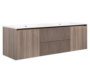 Mueble vanitorio Sophie lenga texturado + cubierta 121x46.5 cm