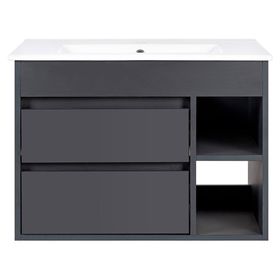 Mueble vanitorio Paris dark grey + cubierta 71x46.5 cm
