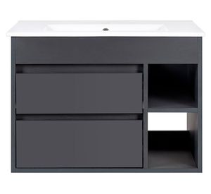 Mueble vanitorio Paris dark grey + cubierta 71x46.5 cm