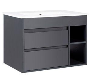 Mueble vanitorio Paris dark grey + cubierta 71x46.5 cm