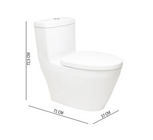 WC one piece piso 30 cm Fonte dual flush blanco