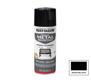 Pintura spray 430 ml Premium metal protection negro brillante Rust-Oleum