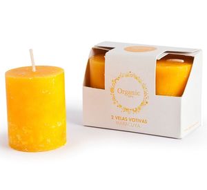 Vela maracuyá Votiva amarillo 2 unidades Organic Spa.