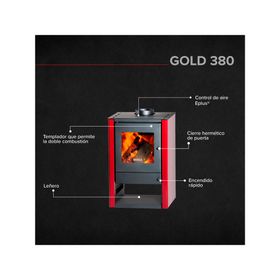 Calefactor a leña 10500W Gold 380 burdeo