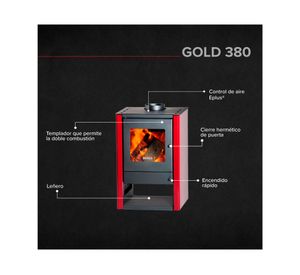 Calefactor a leña 10500W Gold 380 burdeo