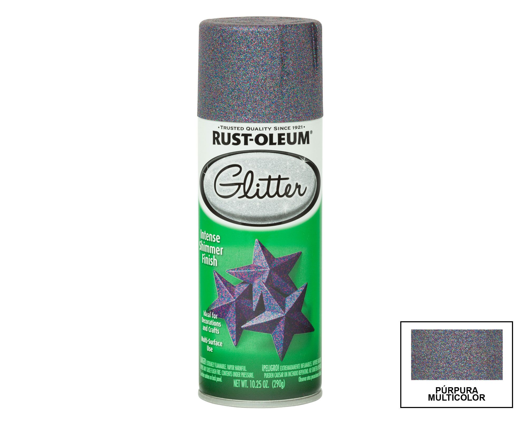 Pintura en spray 290 g Specialty Glitter púrpura multicolor brillante ...