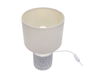 Lámpara sobremesa 1L E27 Ibera blanco/gris Abitare