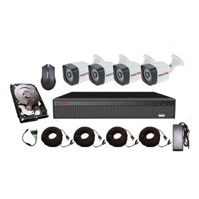Kit XVR + 4 cámaras bullet IR 1,3MP Safecom