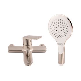 Combinación tina ducha Praga cromo blanco Vessanti