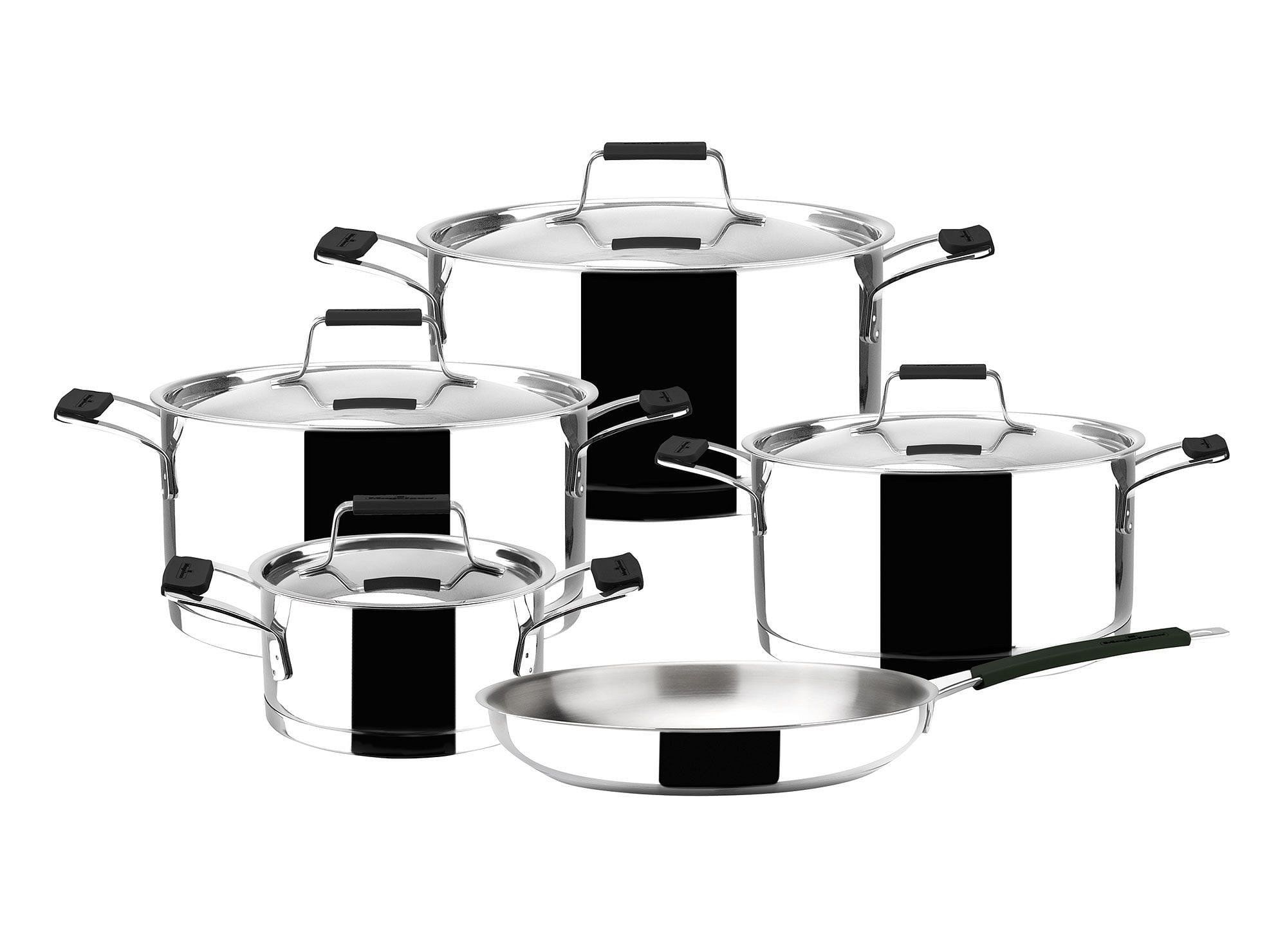 Batería de Cocina 9 Piezas Premier Negro Magefesa