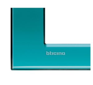 Placa 3 módulos Living Light verde Bticino