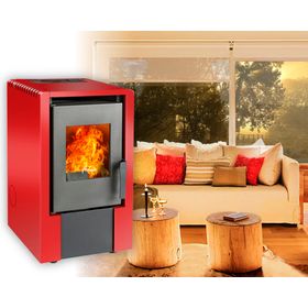 Estufa pellet 6000W Italy 6100 rojo