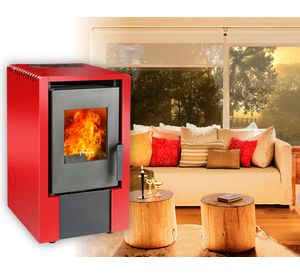 Estufa pellet 6000W Italy 6100 rojo