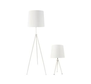 Lámpara pie + Lámpara sobremesa 1L E27 trípode blanco Abitare