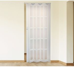 Puerta Plegable PVC 120x200 cm blanca con ventana Baldara
