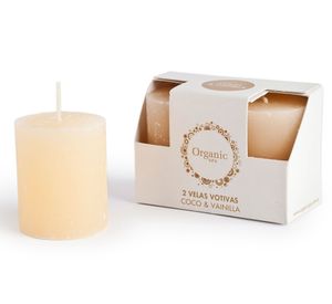 Vela coco/vainilla Votiva 2 unidades Organic Spa.