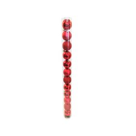 Esfera navidad 6 cm Disco rojo 12 unidades