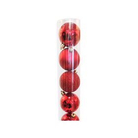 Esfera navidad 6 cm Disco rojo 12 unidades