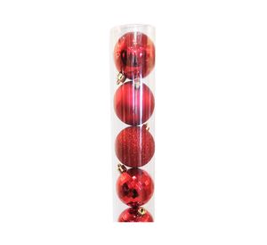 Esfera navidad 6 cm Disco rojo 12 unidades