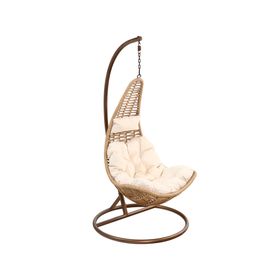 Silla colgante Terra caramelo/cojín marfil