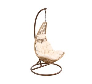 Silla colgante Terra caramelo/cojín marfil