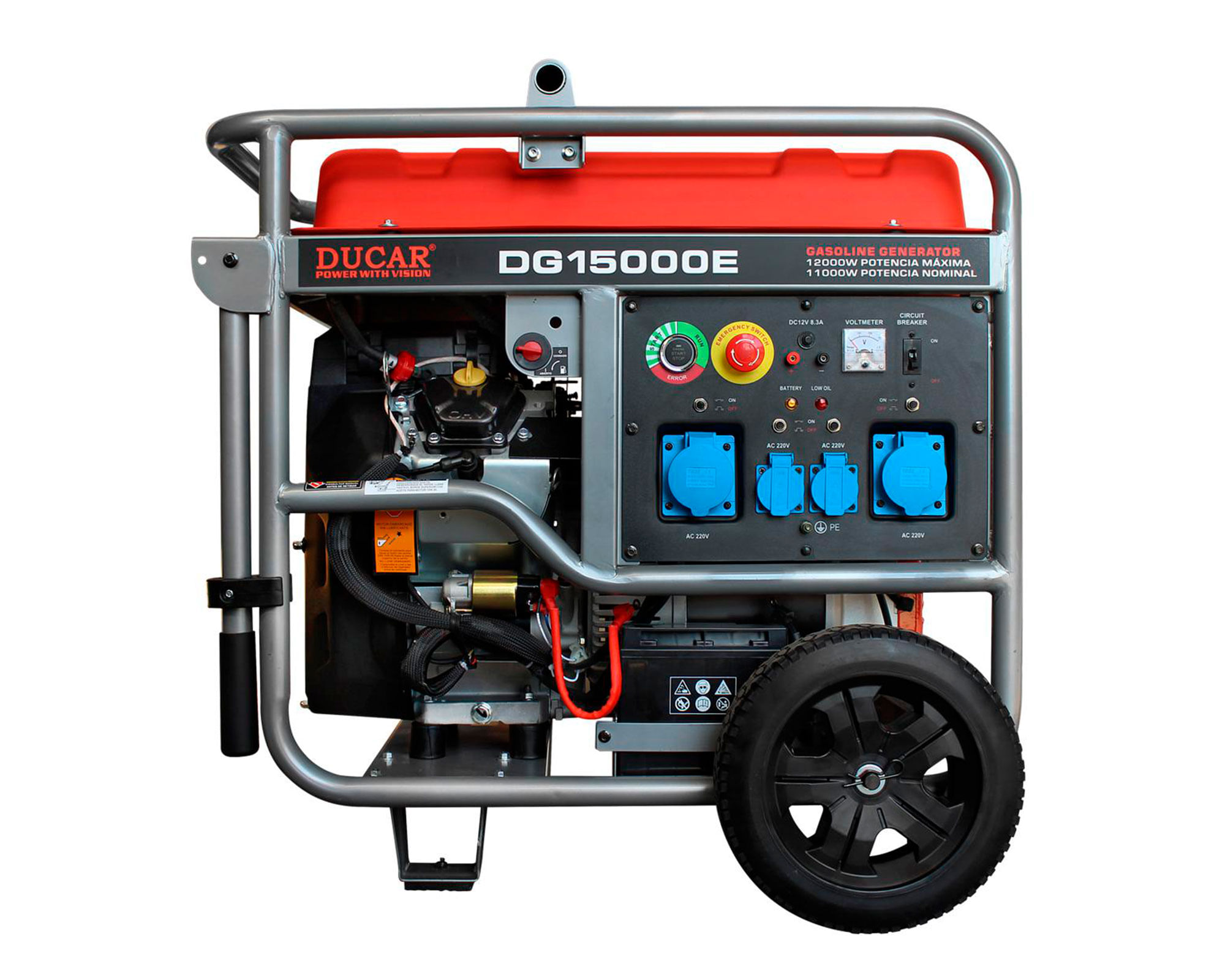 Generador a gasolina 12000W 40 lt DG15000E Ducar