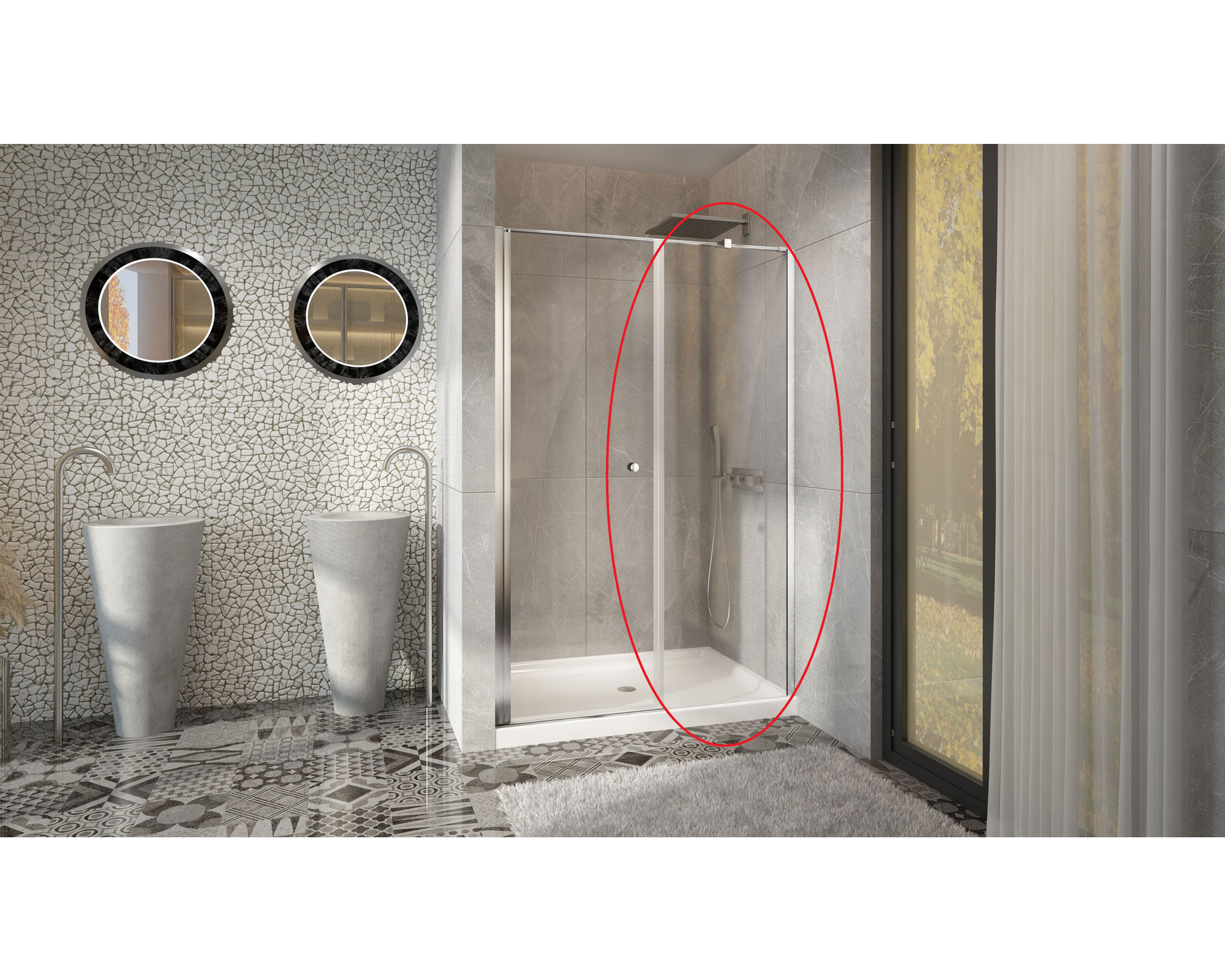 Mampara Fija 50x190 cm Easy Clean Cromo Duschy