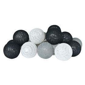 Guirnalda LED 20L esfera negro/gris/blanco Abitare