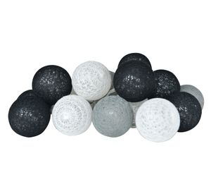 Guirnalda LED 20L esfera negro/gris/blanco Abitare