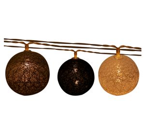 Guirnalda LED 20L esfera negro/gris/blanco Abitare