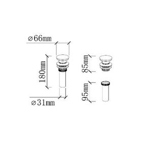 Desagüe 1 1/4'' click con rebalse Klipen.