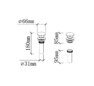 Desagüe 1 1/4'' click con rebalse Klipen.