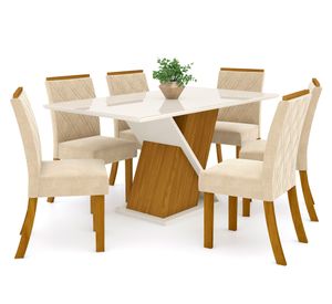 Juego de comedor 6 personas rectangular Grecia