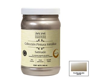 Esmalte al agua 946 ml Modern Masters plata cálido satín satín Rust-Oleum