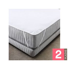 Cubrecolchón Terry Waterproof blanco 2 plazas