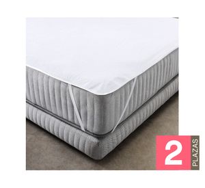 Cubrecolchón Terry Waterproof blanco 2 plazas