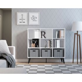 Librero Retro 0655 blanco 9 espacios