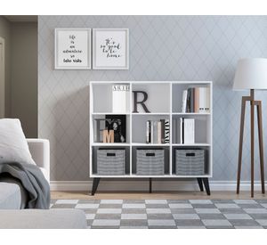 Librero Retro 0655 blanco 9 espacios