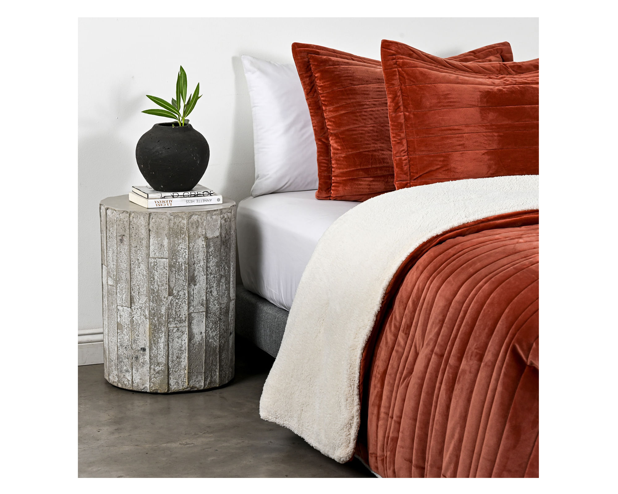 Plumón Sherpa 2 Plazas Stripe Terracota