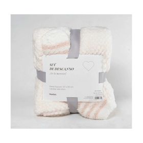 Set manta + calcetas crudo