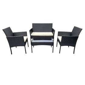 Set terraza 4 personas Biombino negro