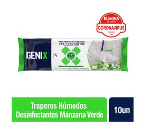 Trapero húmedo desinfectante multiuso Manzana verde Igenix