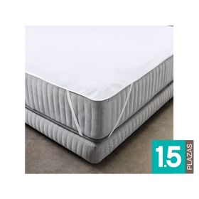 Cubrecolchón Terry Waterproof blanco 1.5 plazas