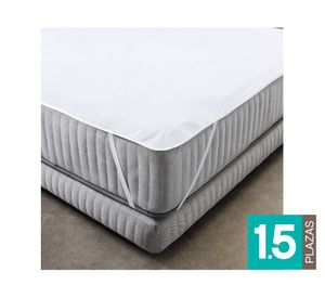 Cubrecolchón Terry Waterproof blanco 1.5 plazas