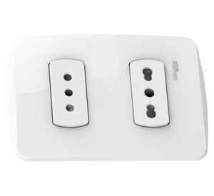 Placa armada tomacorriente 10A/16A Miluz blanco Schneider