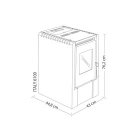 Calefactor a pellet 6000W Italy 6100 satinado